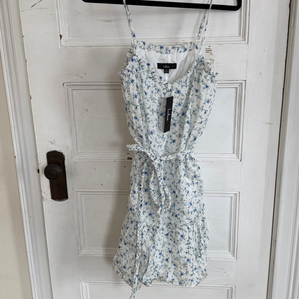 Lulu's Blue and White Floral Dress